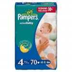 Подгузники, Pampers (Памперс) 7-18 кг р. 4 №70 актив беби макси